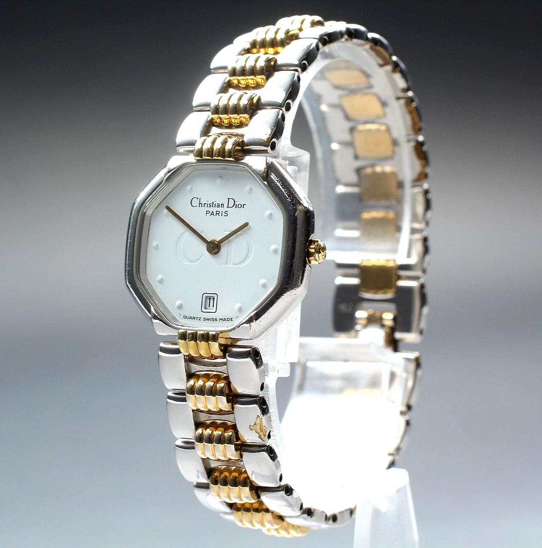 Vintage Christian Dior D48.203 25mm Gold Octagon Quartz Women's
