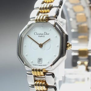 Vintage Christian Dior D48.203 25mm Gold Octagon Quartz Women's