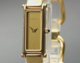 Reloj de pulsera vintage GUCCI 1500L de 13 mm, de oro, con movimiento de cuarzo, para mujer, procedente de Japón [Casi nuevo].