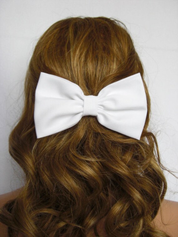 White Hair Bow Clip For Women Teens Girls Hair Accessories Etsy