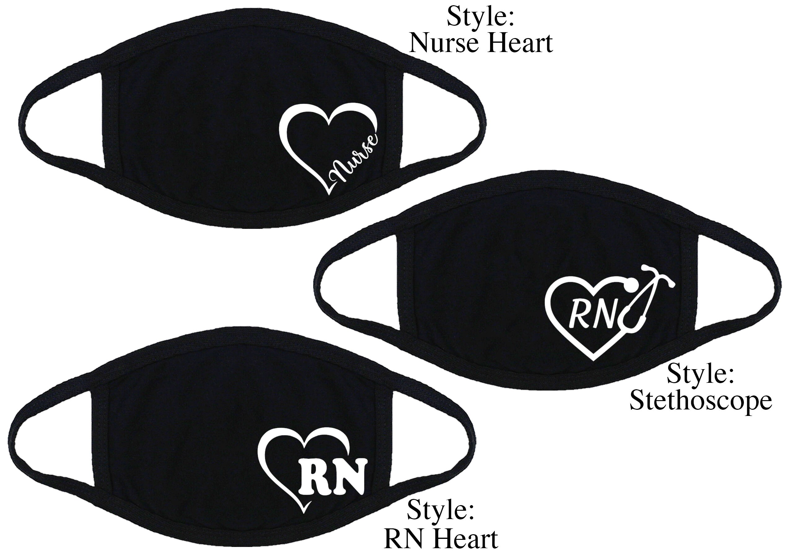 Nurse Face Mask RN Face Mask Custom Face Mask Nurse Heart Face Etsy