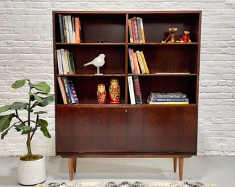 DANISH Mid Century Modern ROSEWOOD BOOKCASE / China Cabinet, c. 1960's