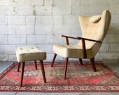 TUFTED Mid Century MODERN Lounge Chair ARMCHAIR Ottoman, Adrian Pearsall style