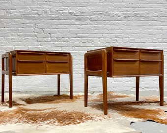 Mid Century Modern styled HANDMADE Teak CABINETS / entryway tables, a Pair