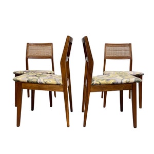 WALNUT Mid Century Modern CANED Dining CHAIRS, Set of Four image 10