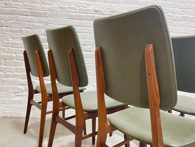 Mid Century MODERN Teak Danish DINING CHAIRS, Set of Five image 6