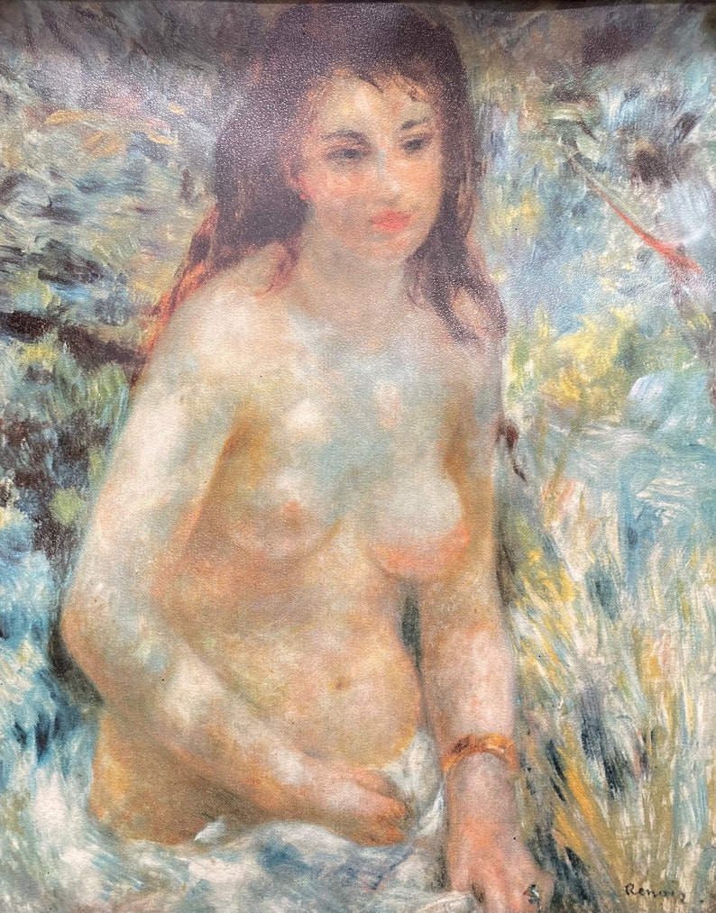 FRAMED Female Nude Vintage Renoir Reproduction ARTWORK Wall Hanging image 4