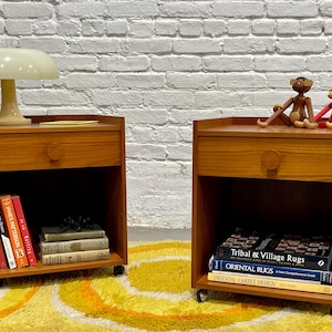 Pair of DANISH Mid Century MODERN Teak NIGHTSTANDS, c. 1960&#39;s
