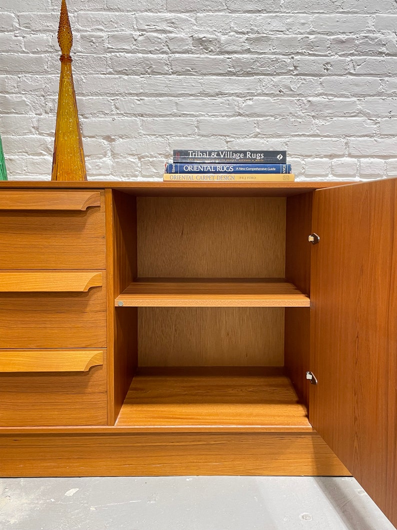 SCULPTED Mid Century MODERN Danish Teak CREDENZA / Long Dresser by Skovby Mobelfabrik, c. 1960'S image 8