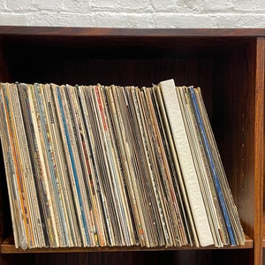 DANISH Mid Century Modern ROSEWOOD BOOKCASE / Vinyl Storage, c. 1960s image 6