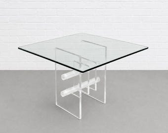 Mid Century Modern Lucite & Glass Coffee / Side Table, c. 1970s