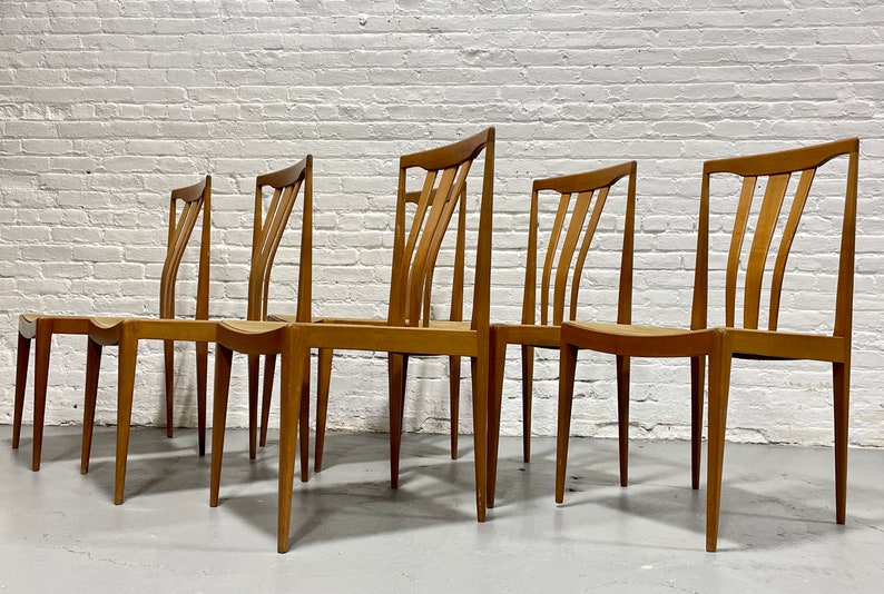 Mid Century Modern MAPLE Sculpted DINING CHAIRS, Set of 6 image 6
