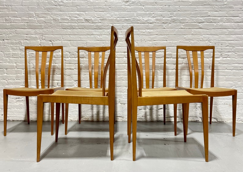 Mid Century Modern MAPLE Sculpted DINING CHAIRS, Set of 6 image 4