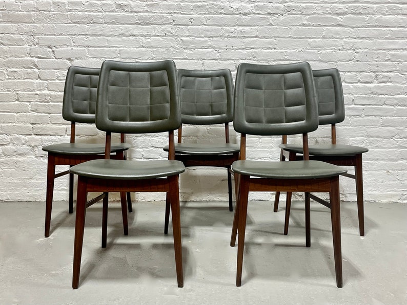 Mid Century MODERN Teak Danish DINING CHAIRS, Set of Five image 1