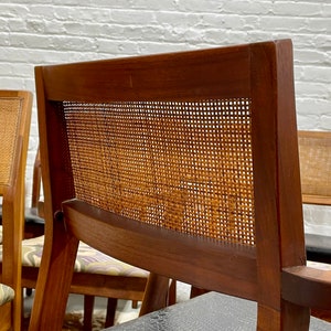 WALNUT Mid Century Modern CANED Dining CHAIRS, Set of Eight image 7