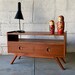 PETITE Mid Century MODERN Teak CREDENZA / console 