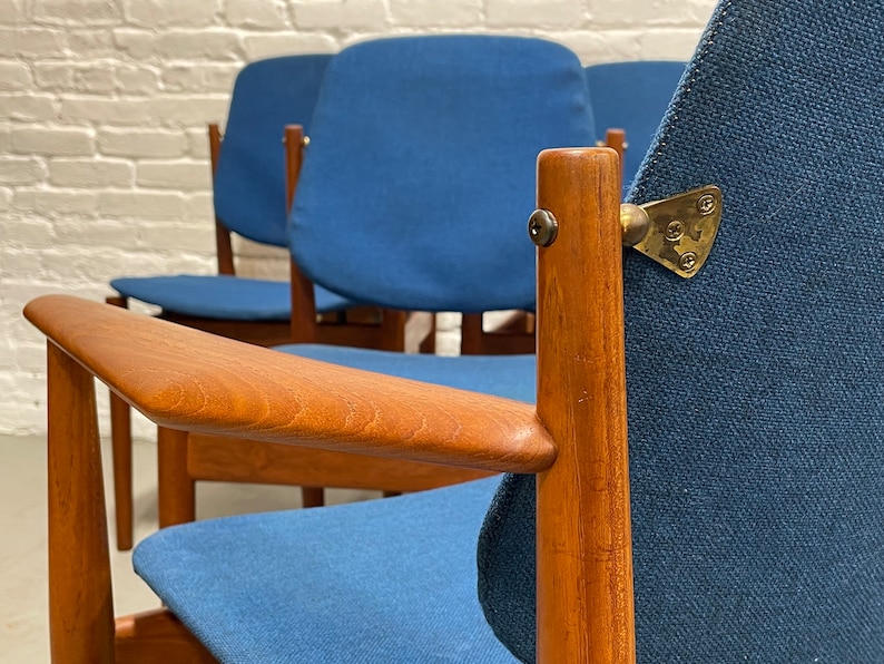 RARE Mid Century Modern DANISH Teak Model 203 Dining CHAIRS by Arne Vodder for France & Daverkosen, 1 of 6 image 6