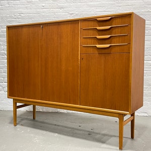 Mid Century Modern Teak Highboard Sideboard, Swedish Credenza by Beril Fridhagen for Bodafors, Vintage Scandinavian Storage Cabinet, 1960s