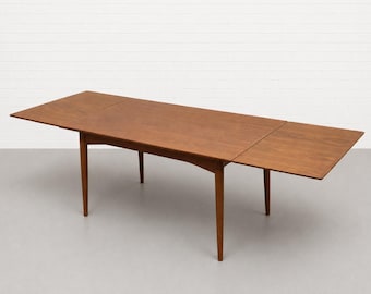 DANISH Mid Century Modern Teak Expandable DINING TABLE, Hidden Leaves, c. 1960’s