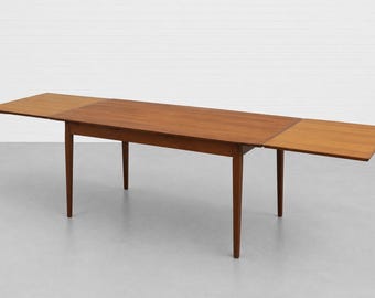 DANISH Mid Century Modern Teak DINING TABLE, Hidden Leaves, c. 1960’s