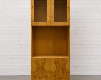 Mid Century Modern Burl Wood Bar Cabinet | Vintage Display Cabinet | Liquor Cabinet, c. 1970’s