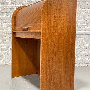 Danish Mid Century MODERN TEAK Tambour Secretary DESK, c. 1960's image 9