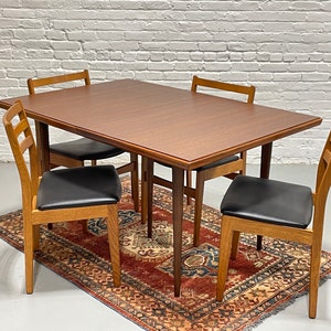 MESA DE COMEDOR moderna de mediados de siglo de NOGAL de tamaño perfecto hoja de expansión, c. 1960 imagen 2