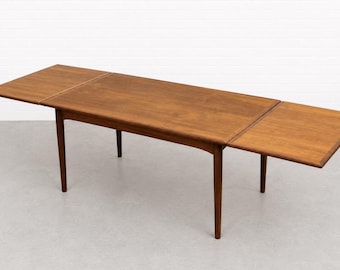 DANISH Mid Century Modern Teak DINING TABLE, Hidden Leaves, c. 1960’s