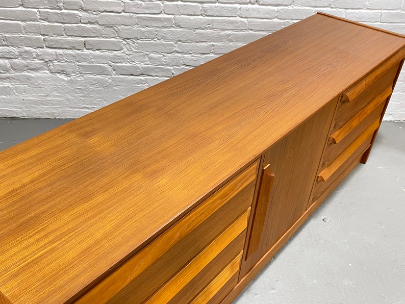 SCULPTED Mid Century MODERN Danish Teak CREDENZA / Long Dresser by Skovby Mobelfabrik, c. 1960'S image 9