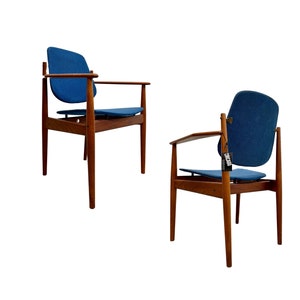 RARE Mid Century Modern DANISH Teak Model 203 Dining CHAIRS by Arne Vodder for France & Daverkosen, 1 of 6