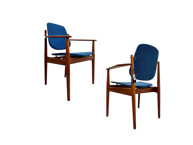 RARE Mid Century Modern DANISH Teak Model 203 Dining CHAIRS by Arne Vodder for France & Daverkosen, 1 of 6 image 1