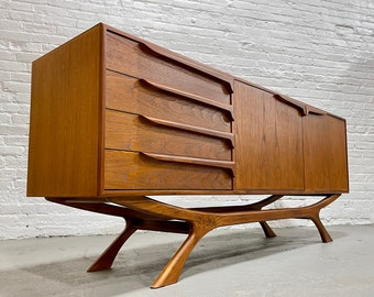 MONUMENTAL Mid Century Modern styled Teak CREDENZA media stand