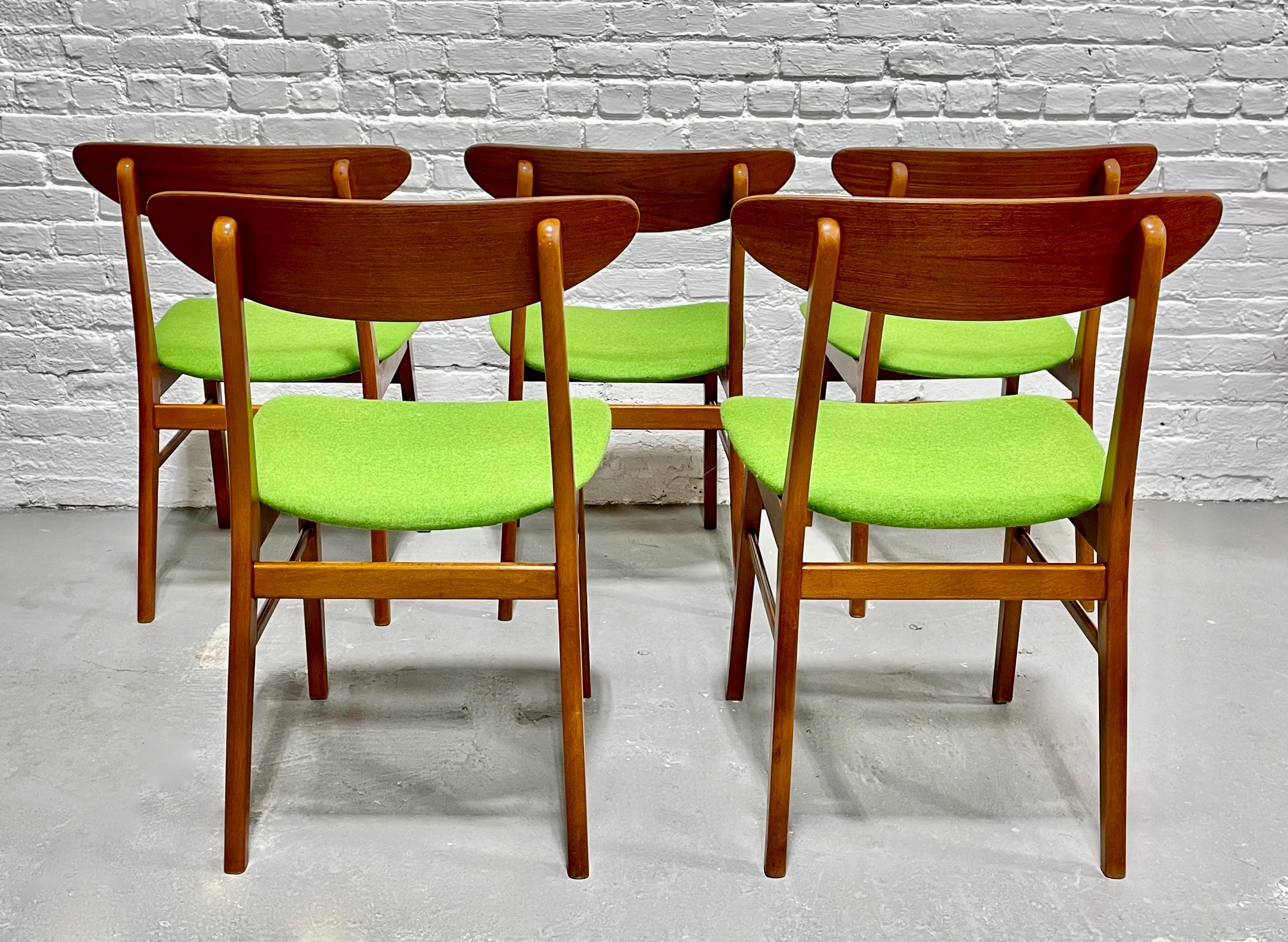 Set of 5 Mid Century MODERN Danish Teak DINING CHAIRS by Farstrup
