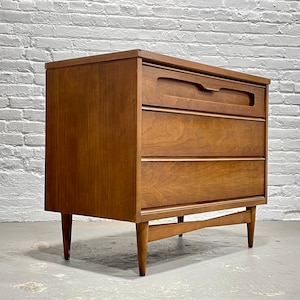 Mid Century MODERN WALNUT Petite DRESSER by Bassett Furniture Co., c. 1960s