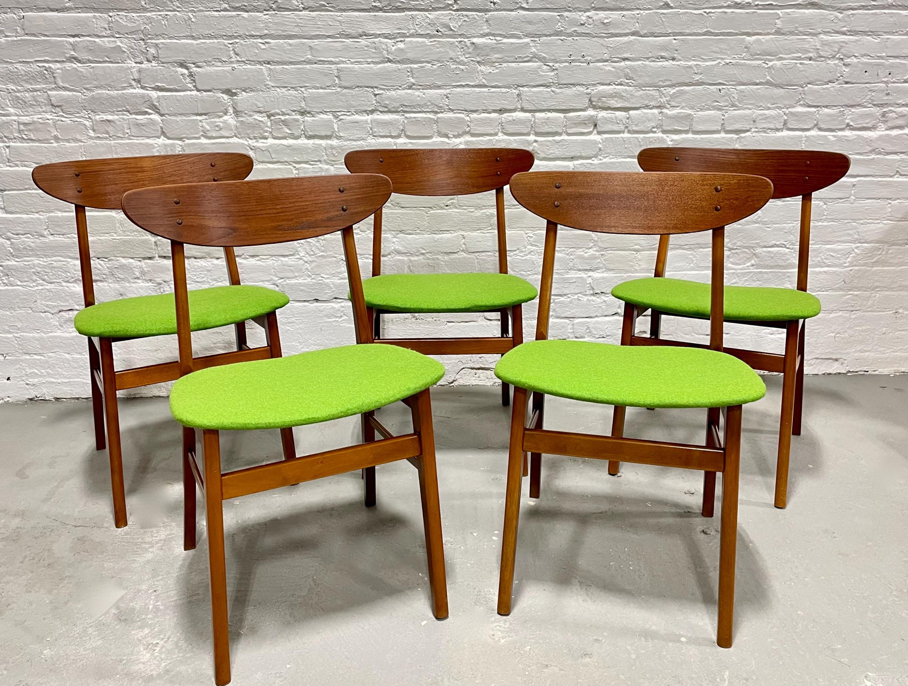 Set of 5 Mid Century MODERN Danish Teak DINING CHAIRS by Farstrup