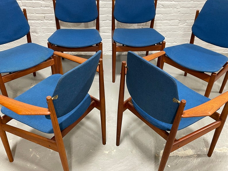 RARE Mid Century Modern DANISH Teak Model 203 Dining CHAIRS by Arne Vodder for France & Daverkosen, 1 of 6 image 8