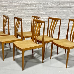 Mid Century Modern MAPLE Sculpted DINING CHAIRS, Set of 6 image 1