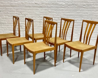 Mid Century Modern MAPLE Sculpted DINING CHAIRS, Set of 6