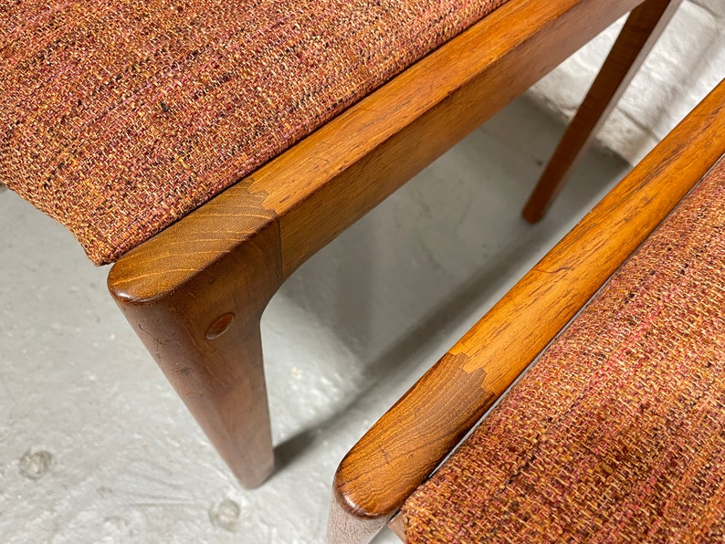 Mid Century MODERN Teak Oak DINING CHAIRS, Set of 6 image 6