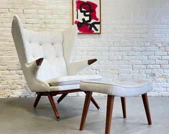 PAPA BEAR styled Mid Century MODERN Lounge Chair + Ottoman