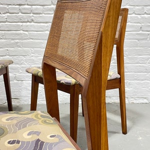 WALNUT Mid Century Modern CANED Dining CHAIRS, Set of Four image 9