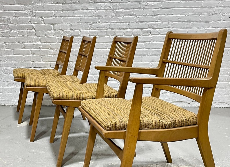 Mid Century MODERN Spindle Back DINING CHAIRS by Red Lion Furniture, Set of 4 image 3