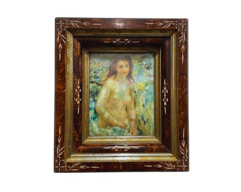 FRAMED Female Nude Vintage Renoir Reproduction ARTWORK Wall Hanging