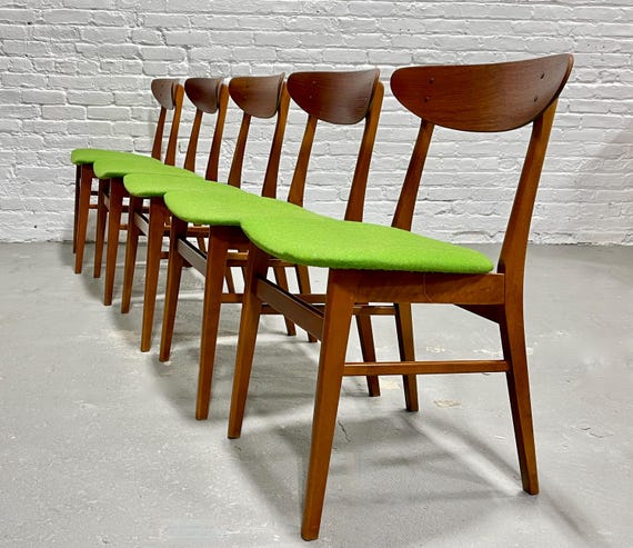 Set of 5 Mid Century MODERN Danish Teak DINING CHAIRS by Farstrup