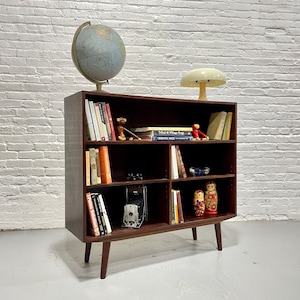 DANISH Mid Century Modern ROSEWOOD BOOKCASE / Vinyl Storage, c. 1960s image 2