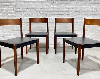 Slightly IMPERFECT // Mid Century Modern Teak Danish DINING Chairs, Set of 4