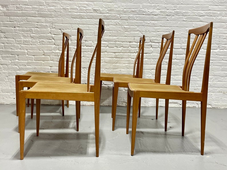 Mid Century Modern MAPLE Sculpted DINING CHAIRS, Set of 6 image 8