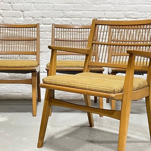 Mid Century MODERN Spindle Back DINING CHAIRS by Red Lion Furniture, Set of 4