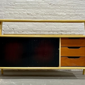 Mid Century MODERN Bleached Mahogany SIDEBOARD in the style of Ico PARISI, c. 1960's image 5