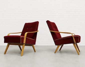 PAIR - Mid Century Modern Lounge Chairs by Jaroslav Smidek, made in Czechoslavakia, c. 1960s